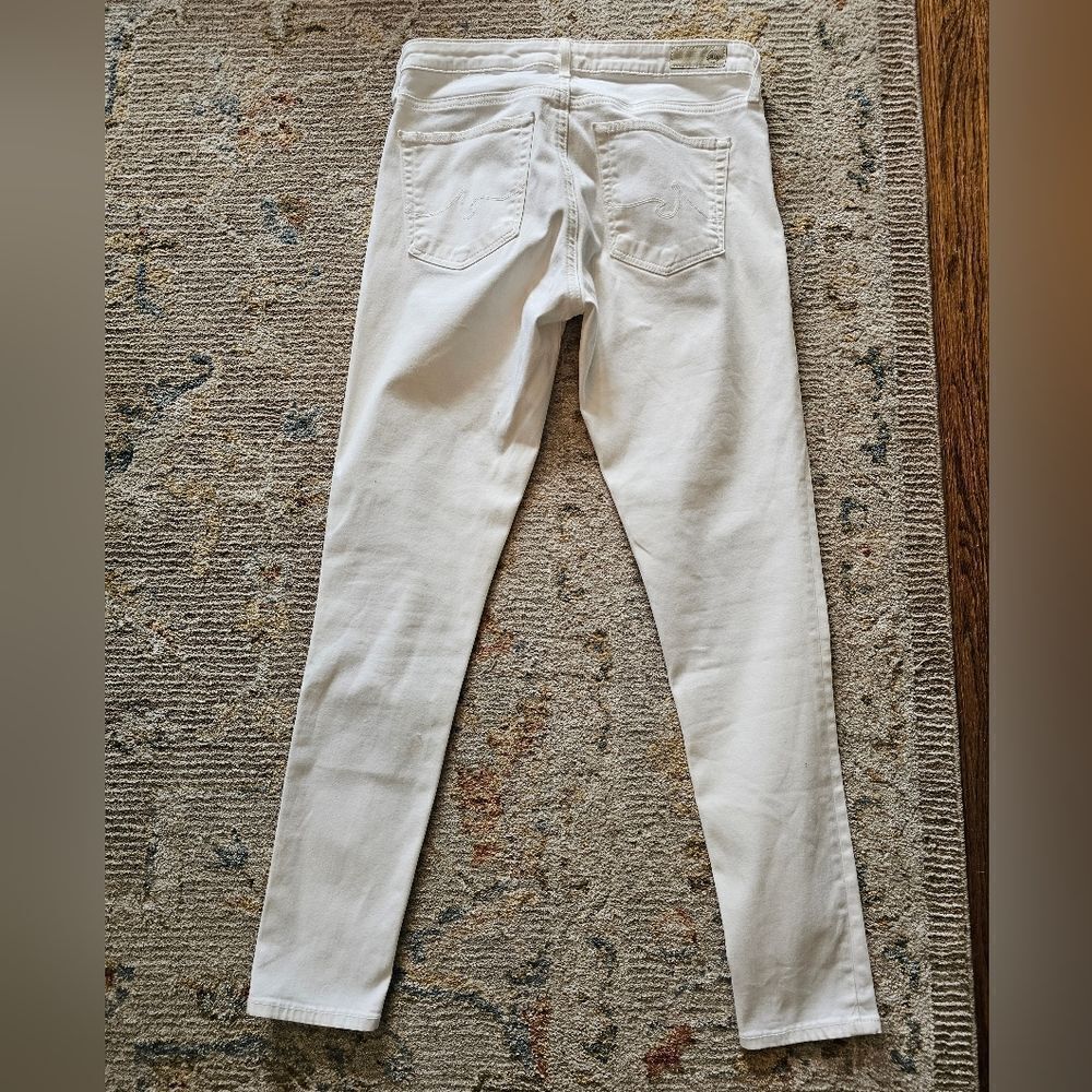AG White Skinny Jeans Sz 27 With 28" Inseam, Excellent Condition